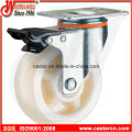 4 Inch Medium Duty Swivel White PP Caster with Double Brake